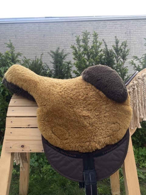 Tweedehands Macon extra barebackpad maat L paard-cob bruin cappucino