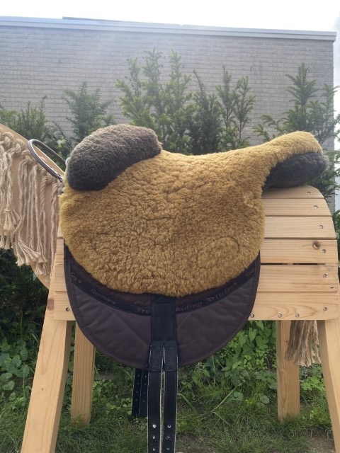 Tweedehands Macon extra barebackpad maat L paard-cob bruin cappucino