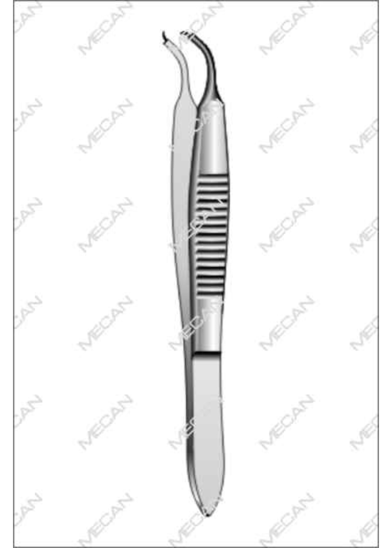Mecan Fixeerpincet Castroviejo 90mm  gebogen 1:2 tand