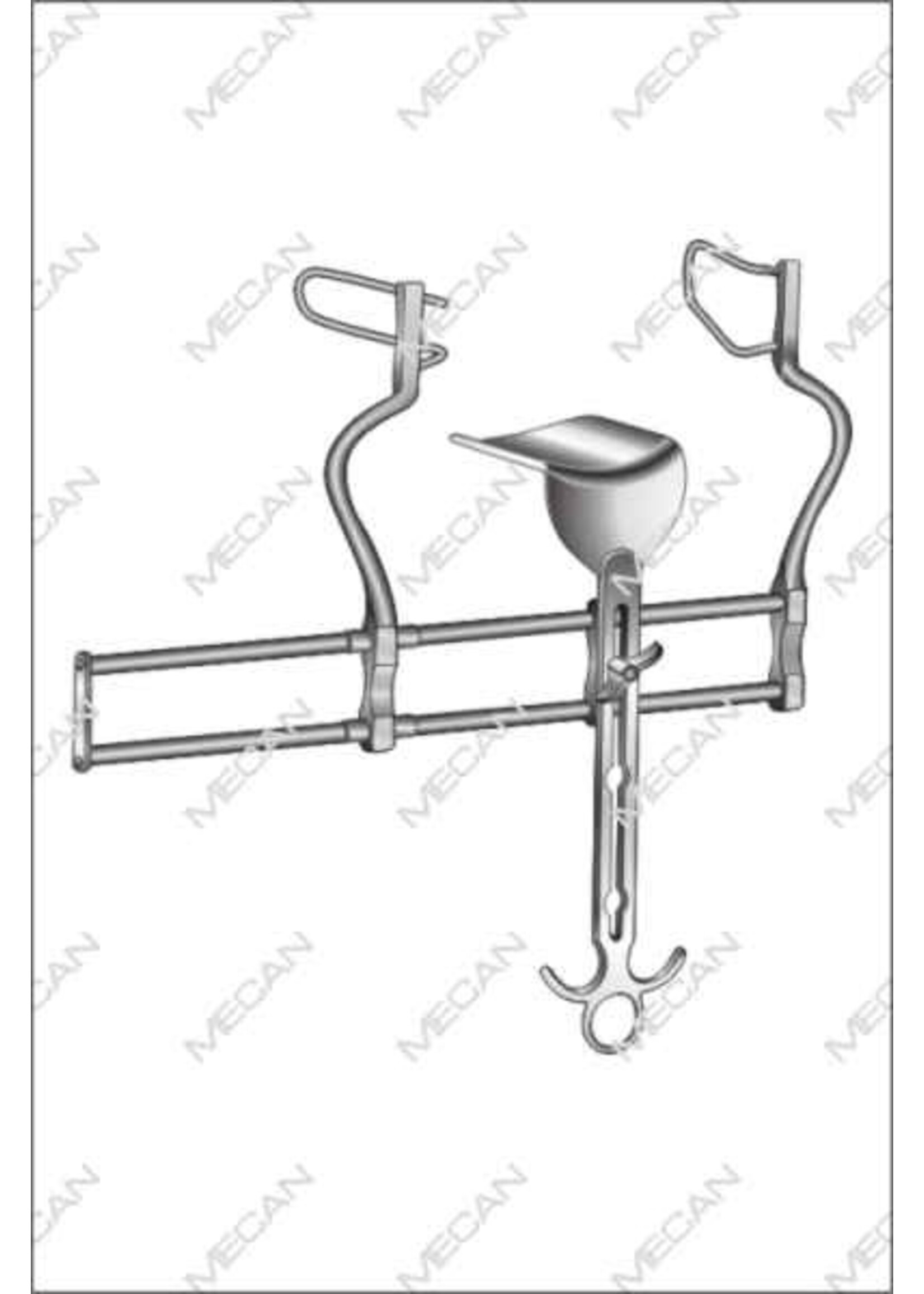 Mecan Wondspreider Balfour 100 x 35mm, 100 x 70mm Lateraal blad, 1 centraal blad opening 200mm