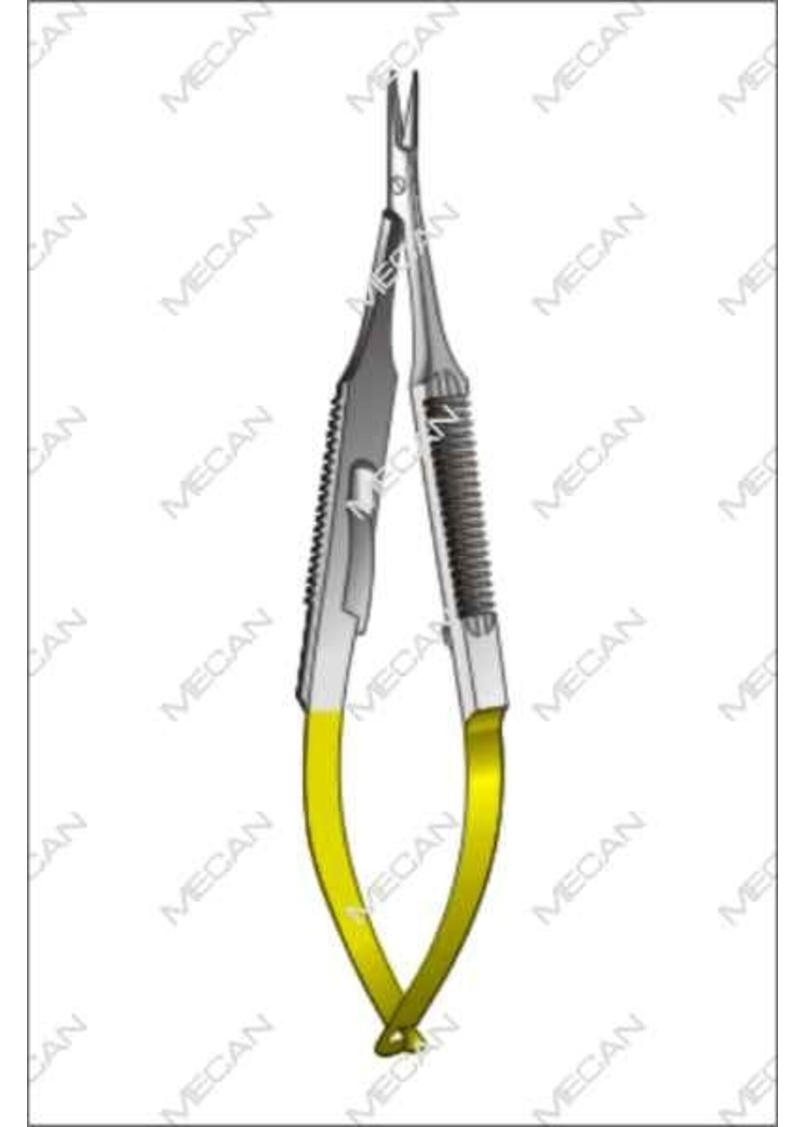 Mecan Naaldvoerder Castroviejo  90mm gebogen, glad met slot, TC