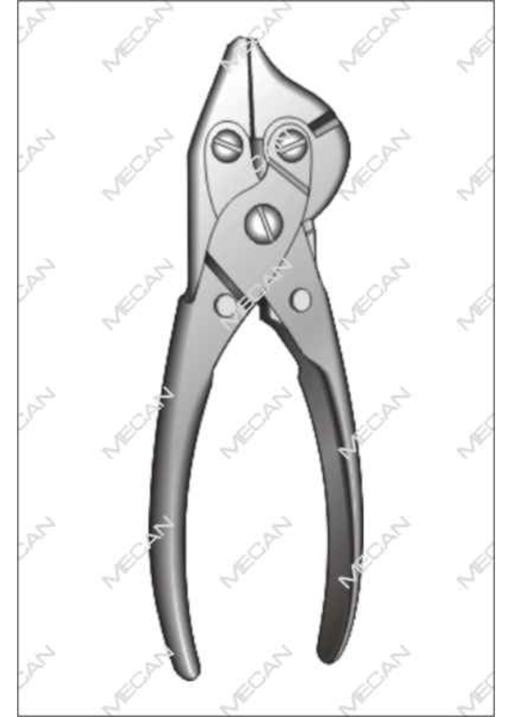 Mecan Platte neus / draadkniptang 125mm  met zijknipper
