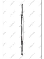 Mecan Molt Periosteal Elevator - No 9  De ronde hoeken van het botvlies instrumentminimaliseren het scheuren van weesel bij het liften van het tandvlees. Het scherpe uiteinde maakt de eerste lift eenvoudiger.