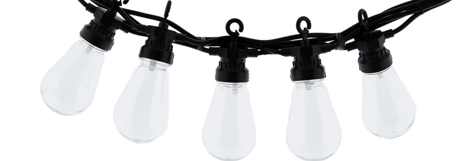 LEDR buiten feestverlichting Transparant - Outdoor Patio Lichtslinger - 10 LED lampen - Edison Bulbs