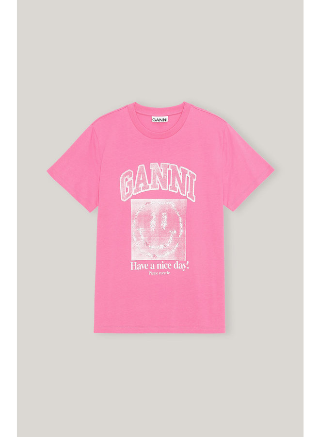 GANNI BASIC JERSEY CARMINE ROSE T3072 
