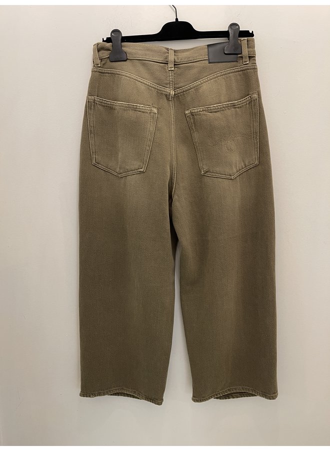 R-13 CROP WIDELEG JEAN KOZE OLIVE