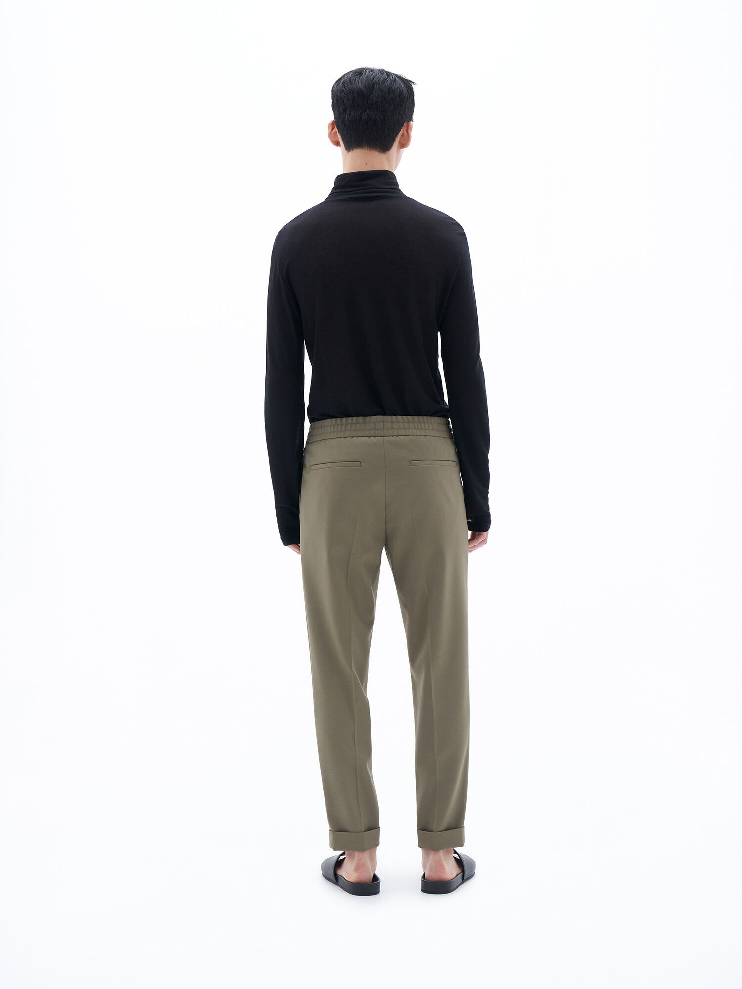 Filippa K TERRY CROPPED TROUSERS - Trousers - light khaki/olive