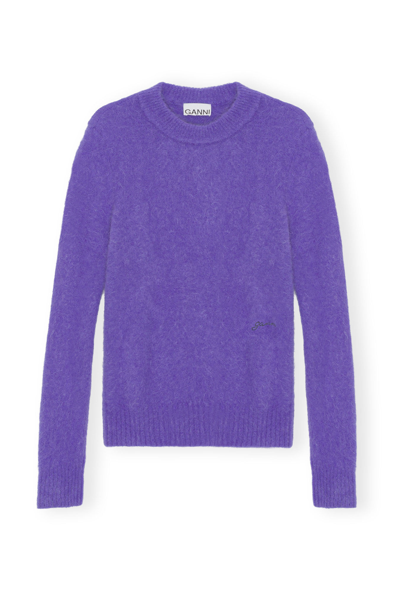 GANNI BRUSHED ALPACA O-NECK SIMPLY PURPLE K2031 - Camelot