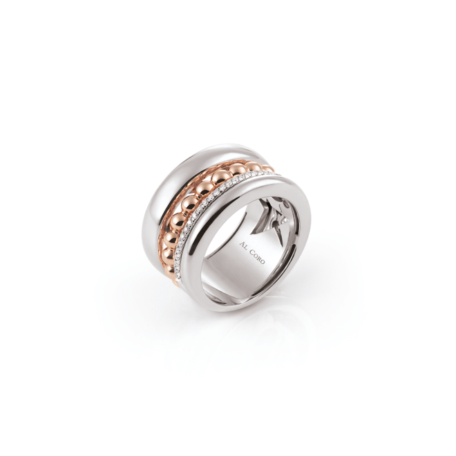 Al Coro Palladio ring wit- en roségoud R7268WR