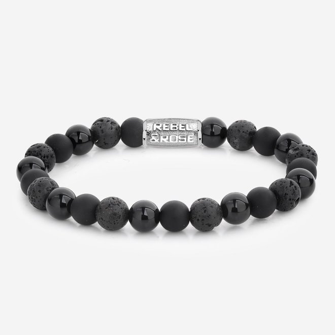 Rebel&Rose armband Stones Only - Black Rocks 80041-S