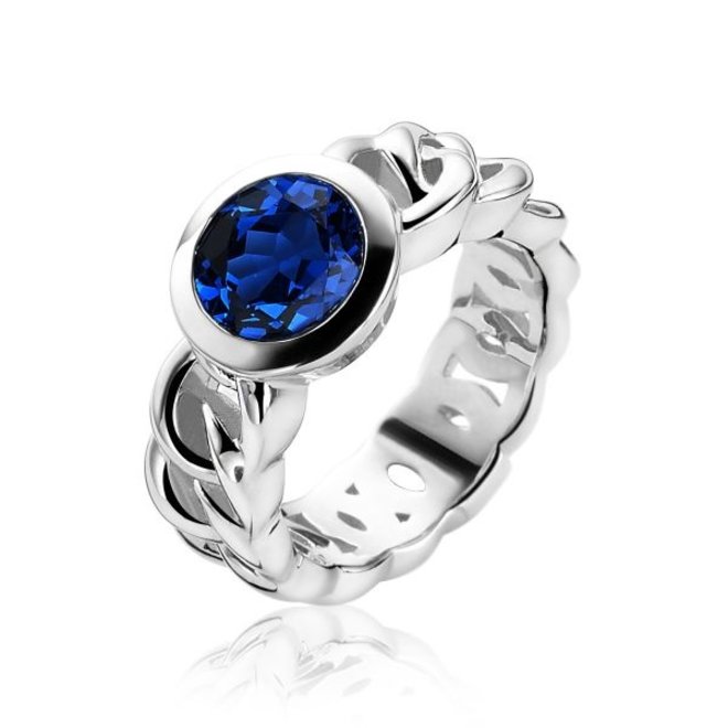 Zinzi Ring gourmet donkerblauw ZIR1101B56