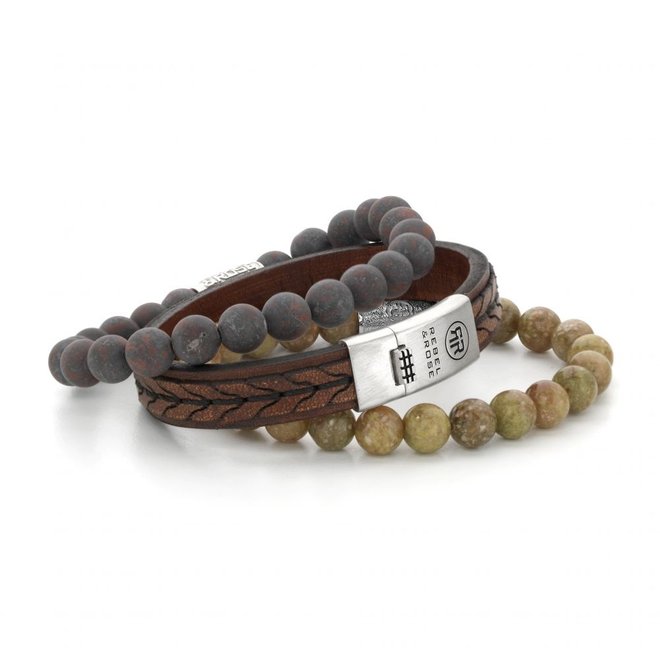 Rebel&Rose armband Stones Only - Matt Red-brown Sugar 80075-S