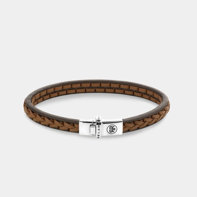 Rebel&Rose armband Absolutely Leather -Single Stranded Brown Cognac- L0145-S-M