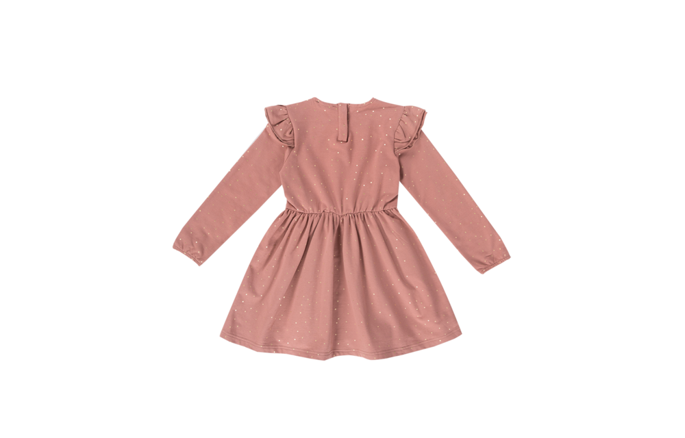 Dress dusty mauve golden dots