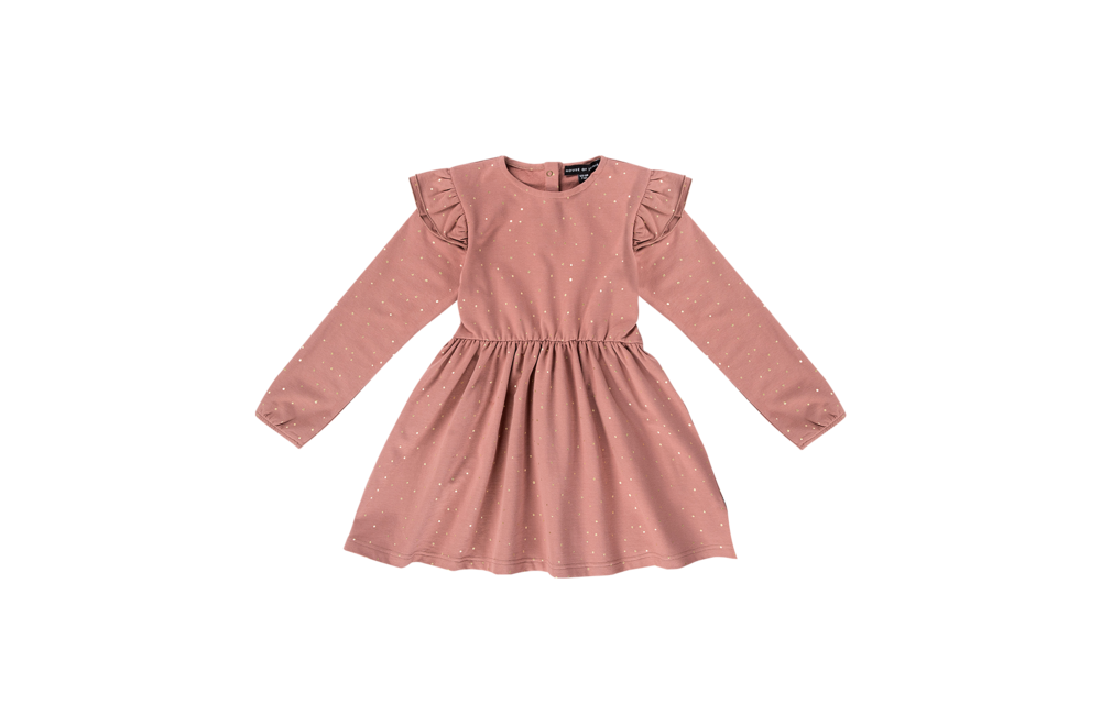 Dress dusty mauve golden dots