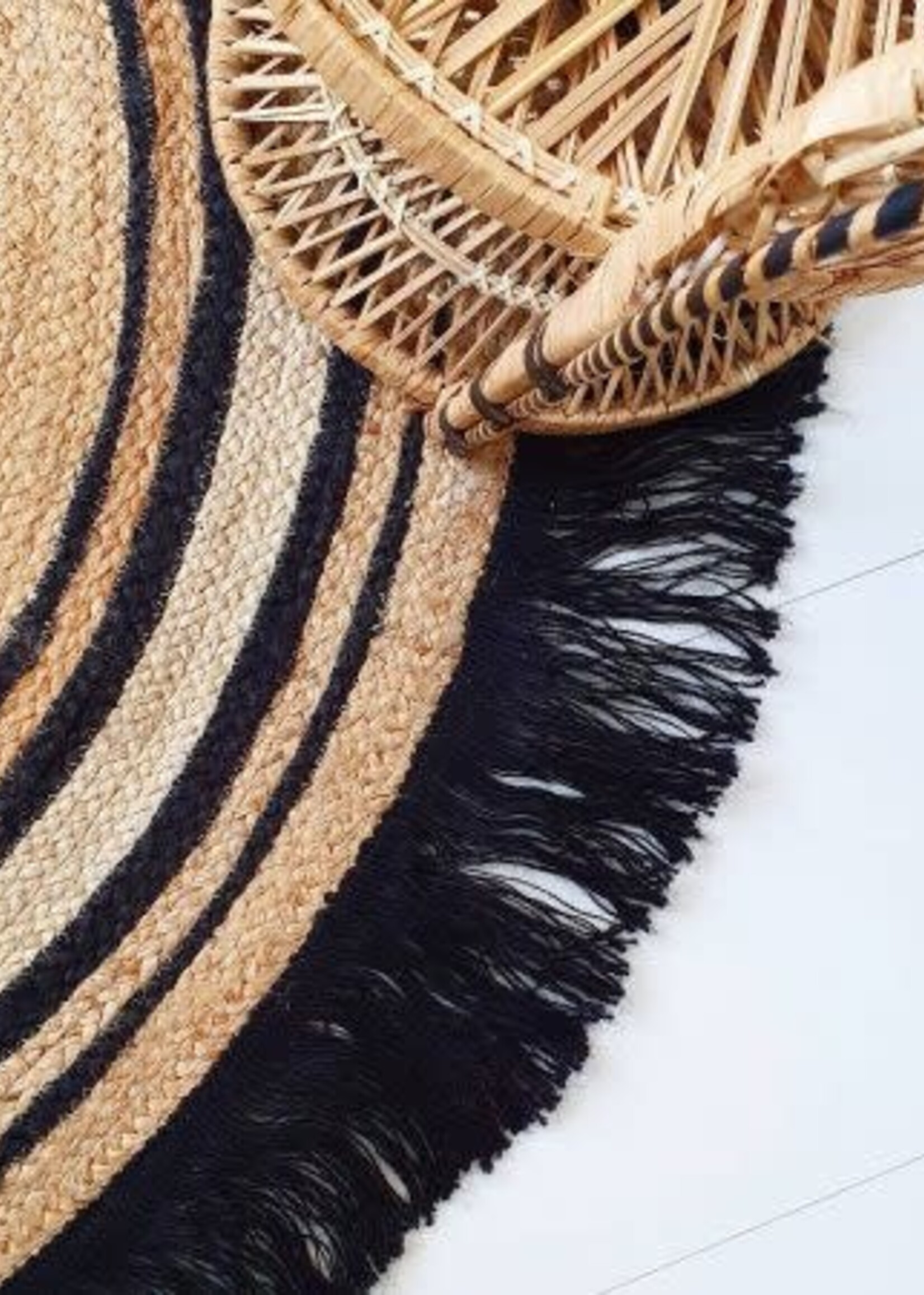 Tapis Petit Vloerkleed Tess jute black, Tapis petit
