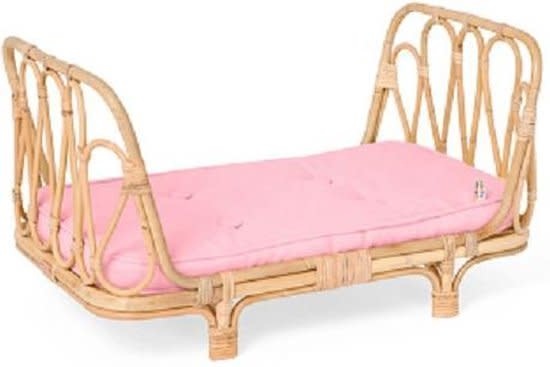 Rotan Poppenbed - roze