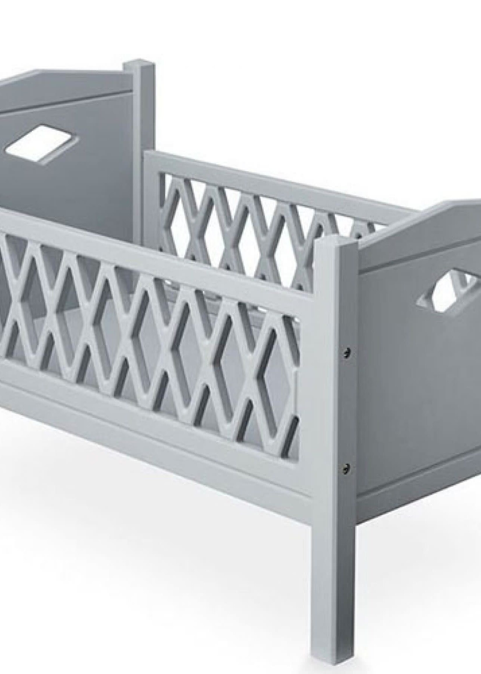 Poppenbed Harleqijn Grijs