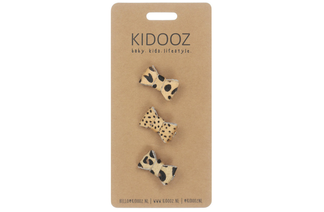 Set 3 haarknipjes strik Leopard, Kidooz