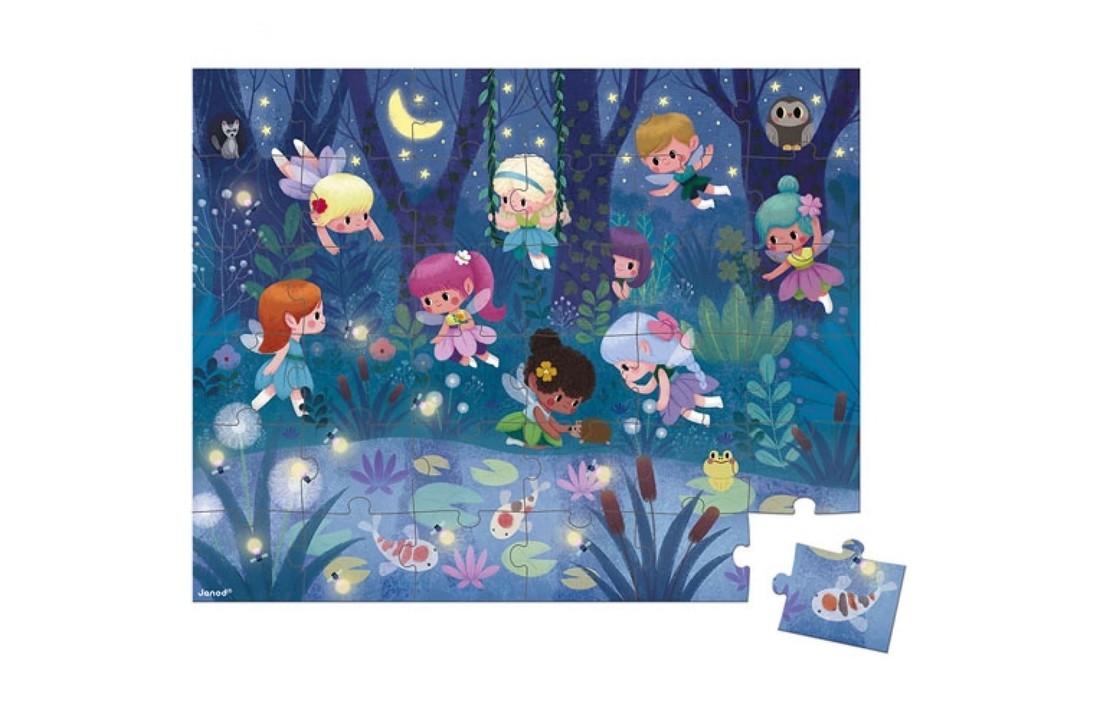 Puzzel elfjes & waterlelies,Janod