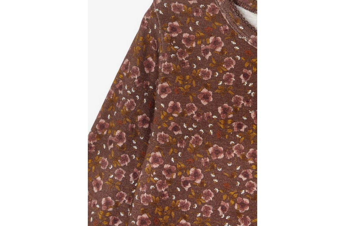 Longsleeve Deep Mahogany flowers, Lil Atelier