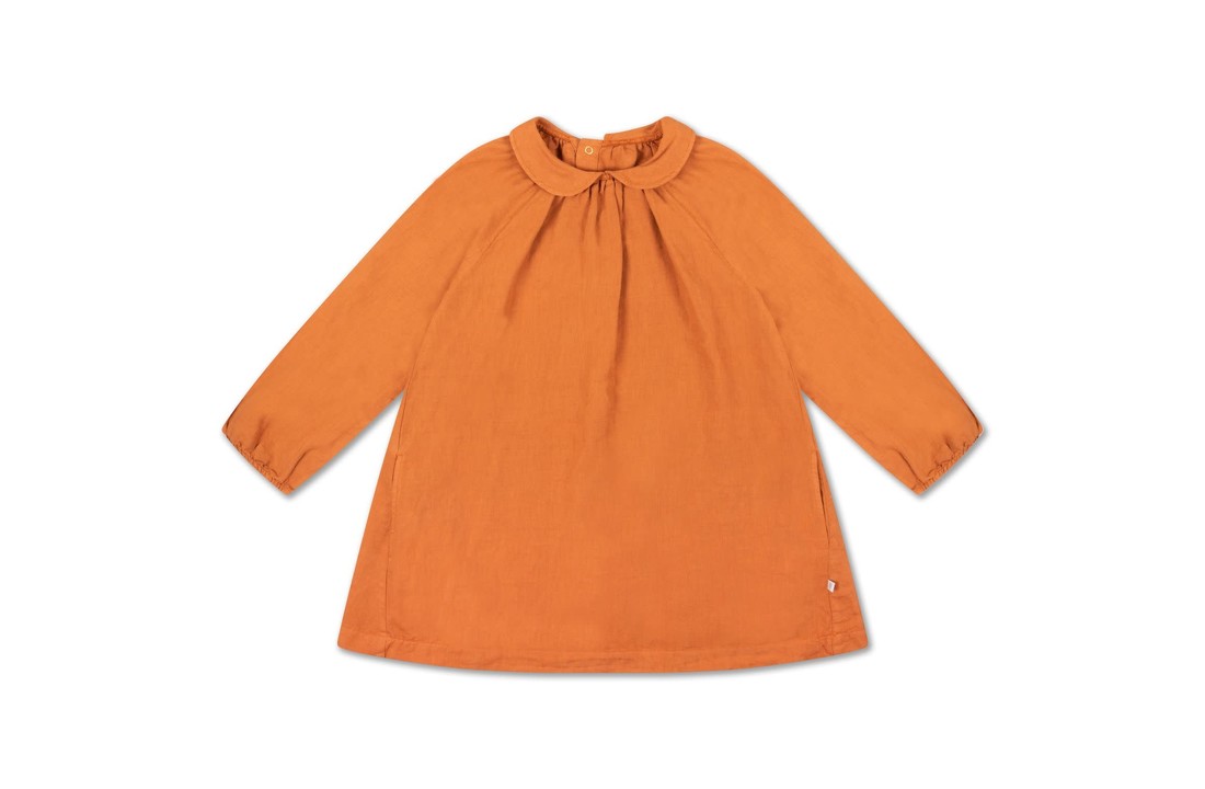 Round collar dress warm hazel, Repose