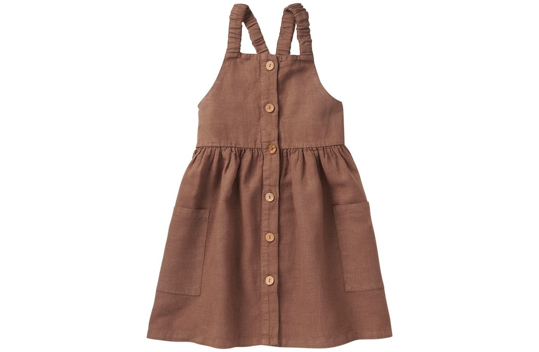 Linen Pinafore Dress Warm Earth, Mingo