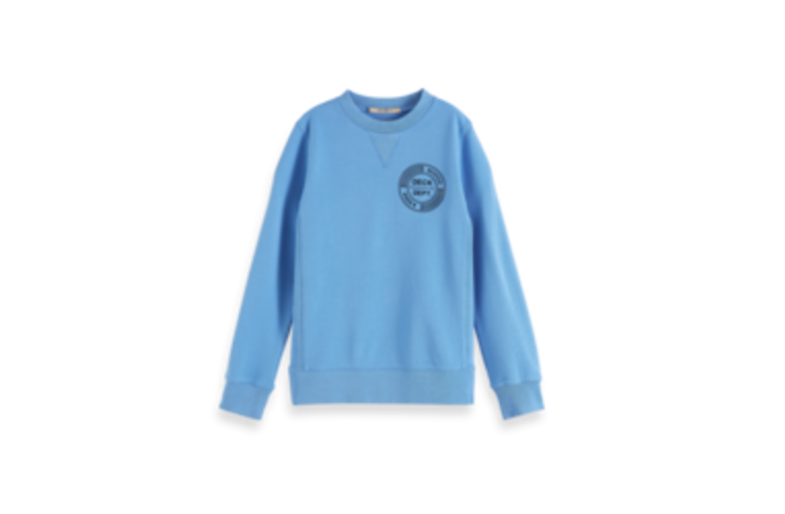 Organic Sweater with artwork ocean mist, scotch Shrunk