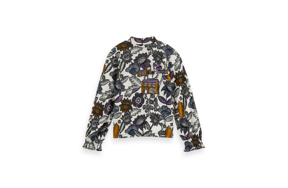 Longsleeve top with allover print, Scotch R'belle