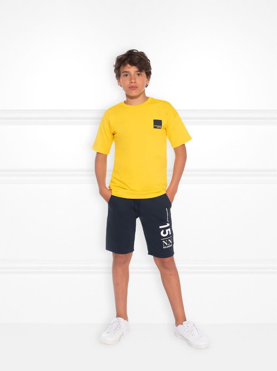Nik & Nik - Boys Egg Yellow T-Shirt Liam With Logo Artwork