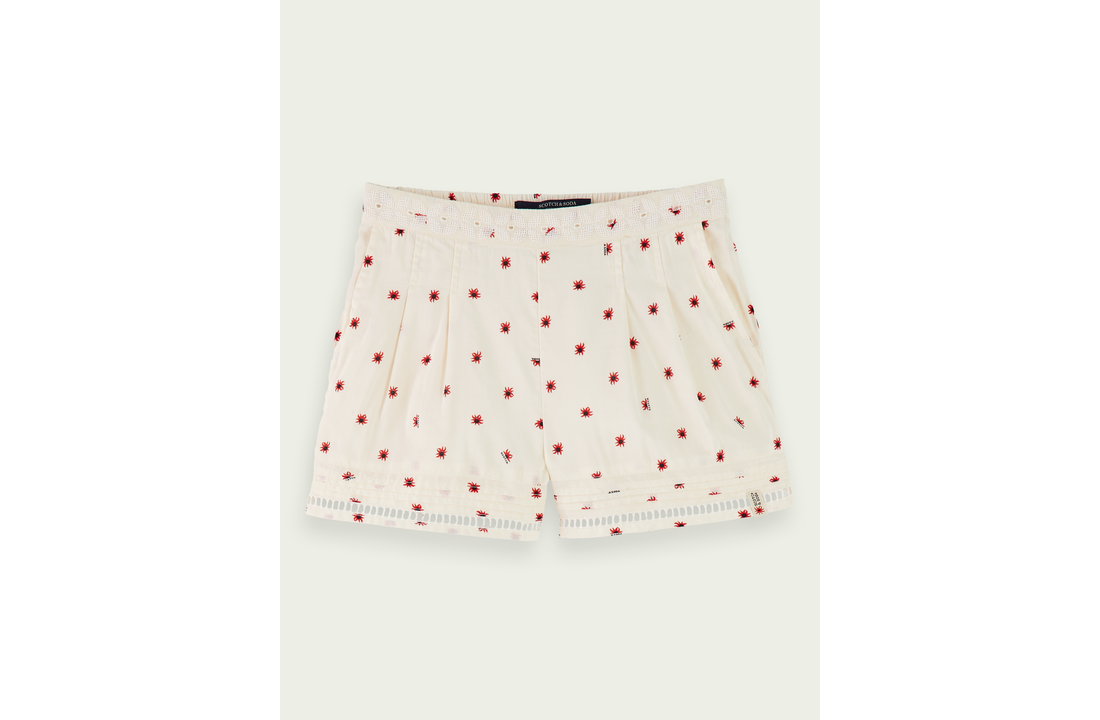 Scotch & Soda short, meisjes, halfhoge taille, kanten detail