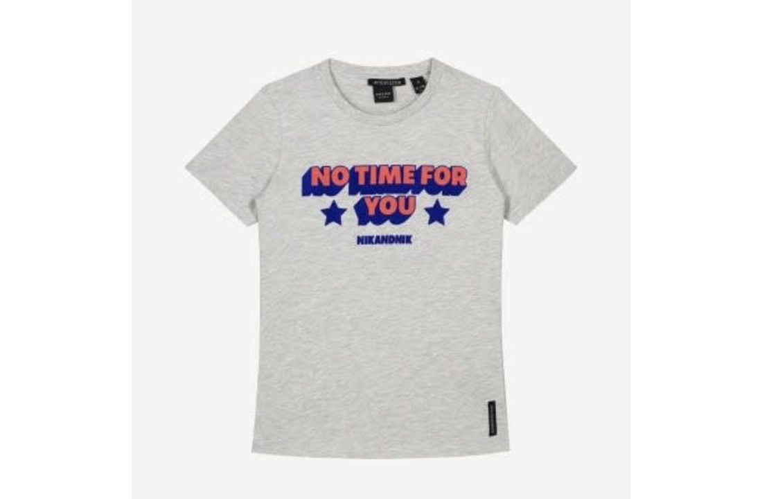 No-time tshirt, Nik & nik, grijs met opdruk
