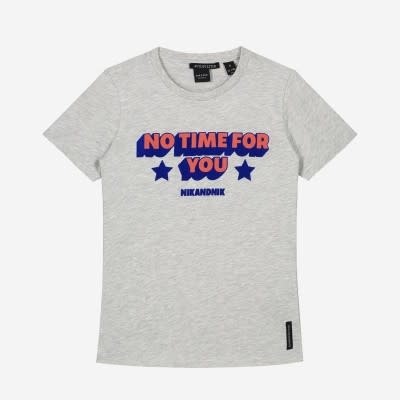 No-time tshirt, Nik & nik, grijs met opdruk