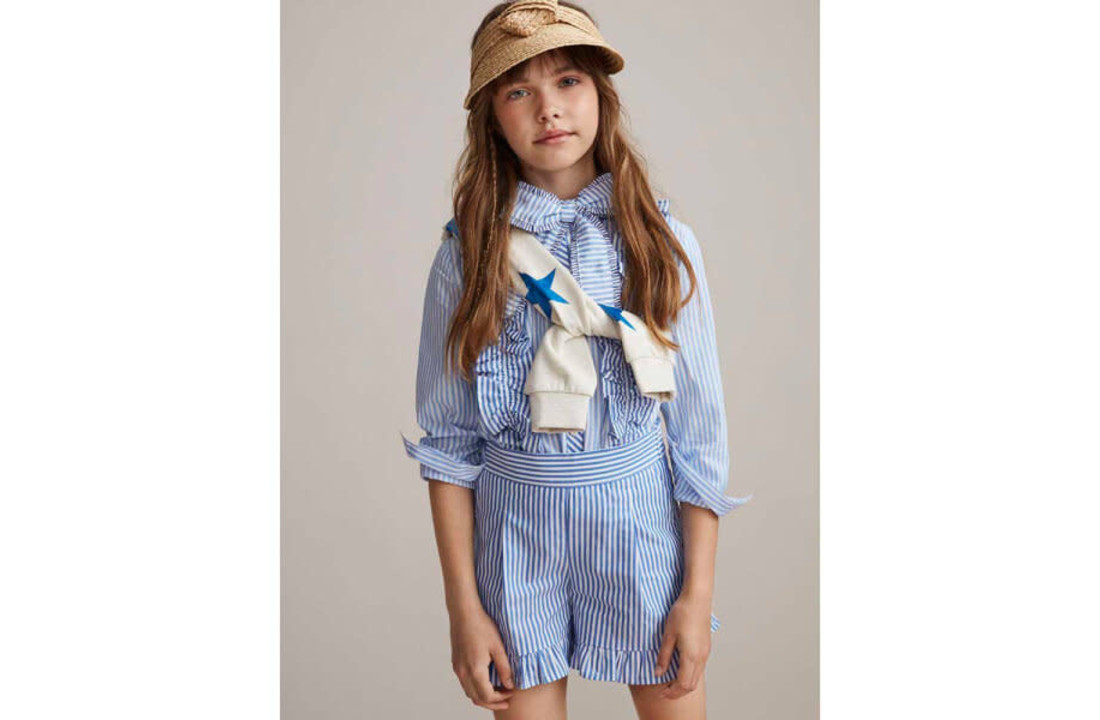 Short, meisjes, blauw, scotch and soda
