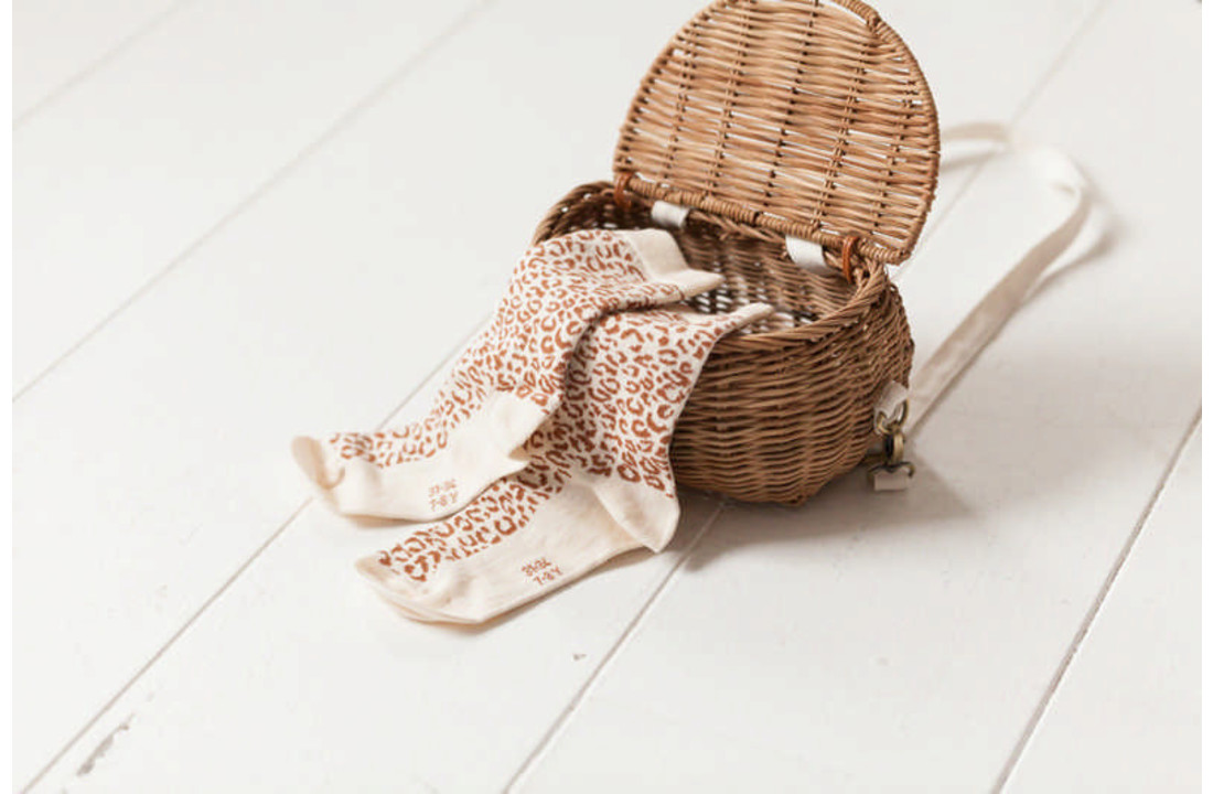 Ankle socks cream & Toffee Leopard, House Of Jamie