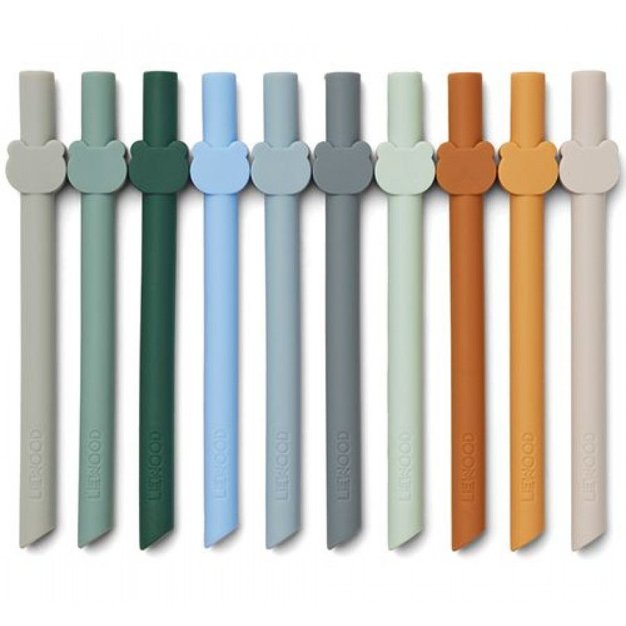 Silicone Straw blue wave multi mix, Liewood