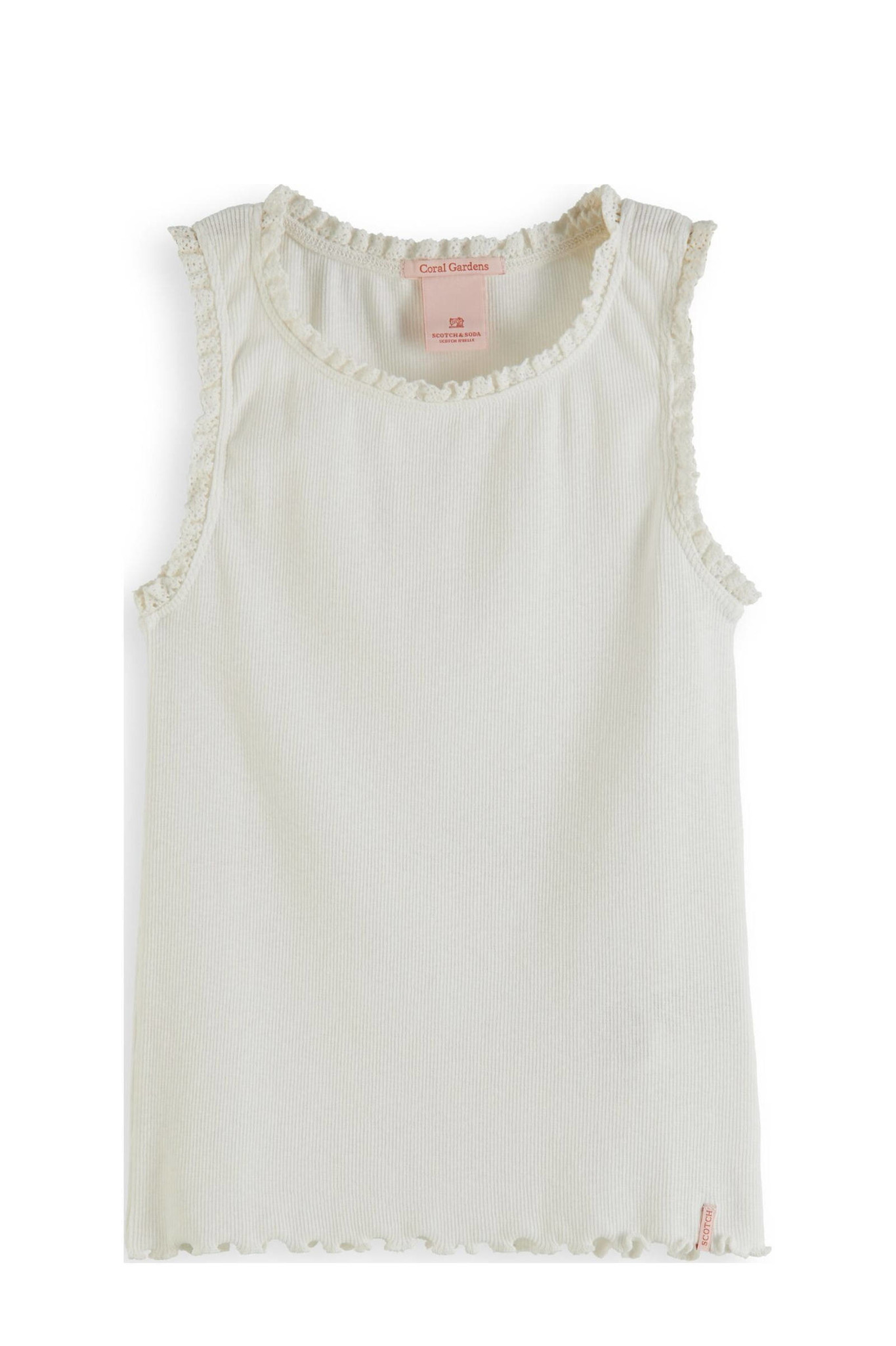 Organic rib Tanktop white, Scotch R'belle