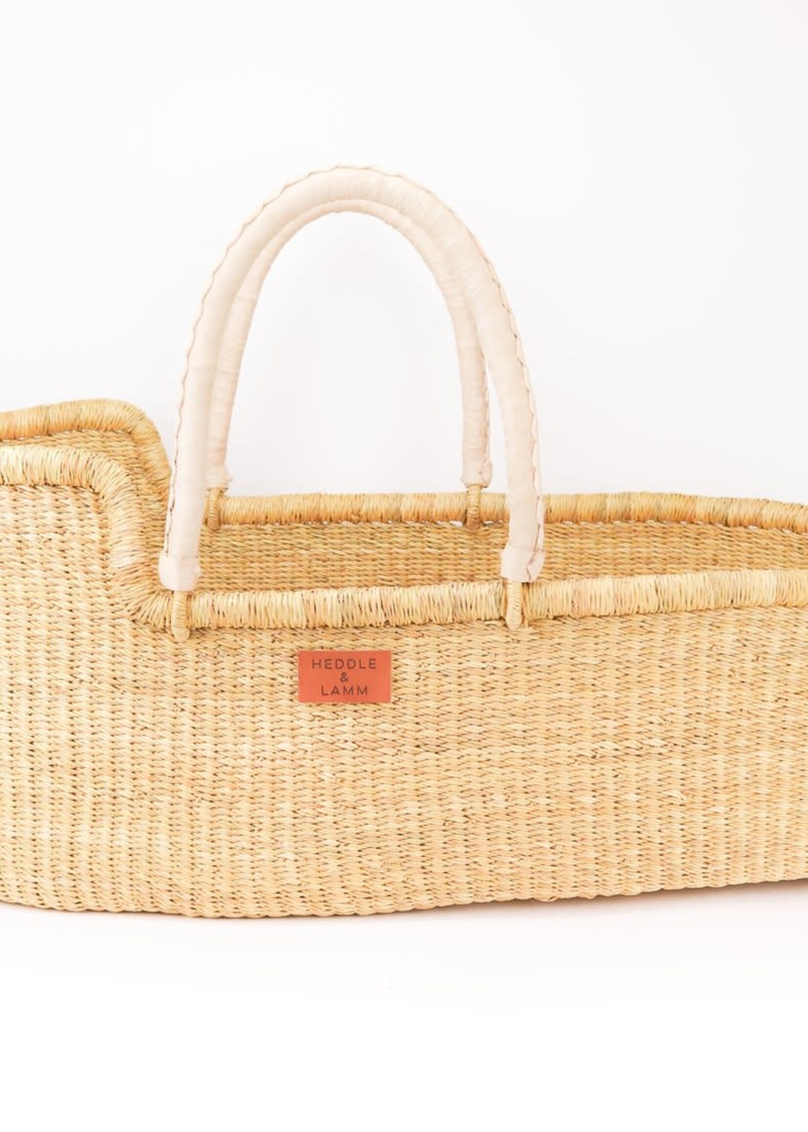 Pelu moses Basket black Handle,  heddle & Lamm