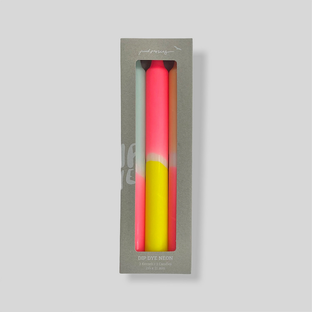 Dip Dye Kaarsen sunshine club, set 3 stuks, Pink Stories
