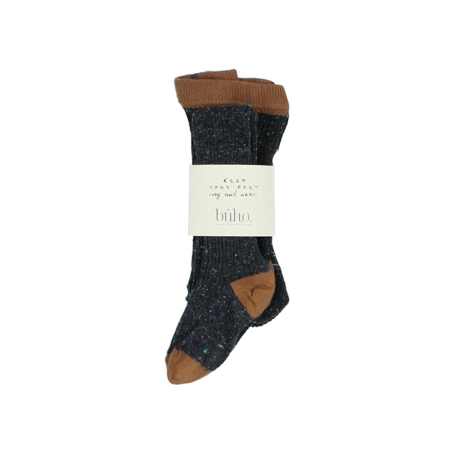Rib Bicolor thights Dark grey, Buho