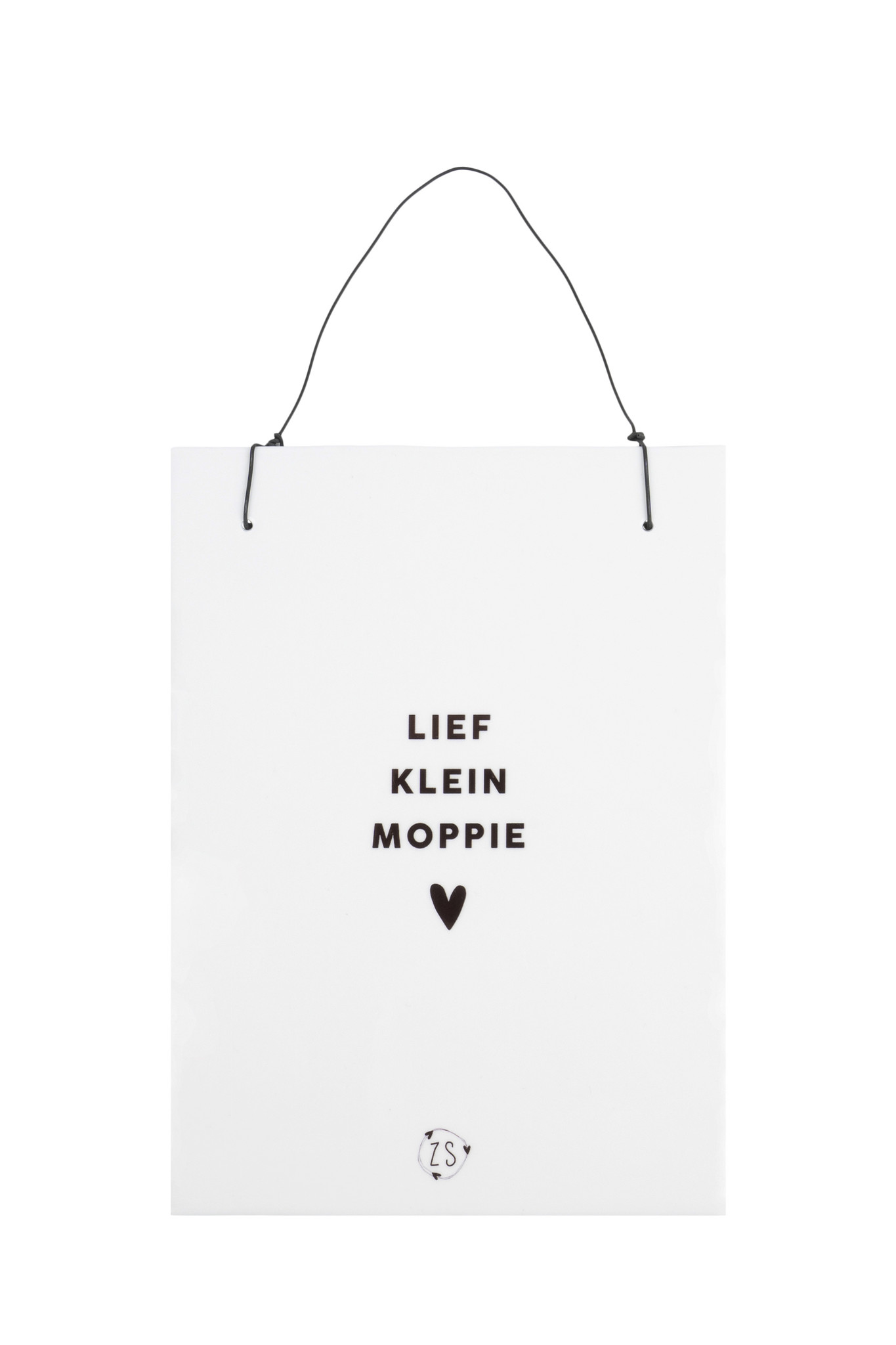 Geboorte tegeltje lief klein moppie wit, ZUSSS