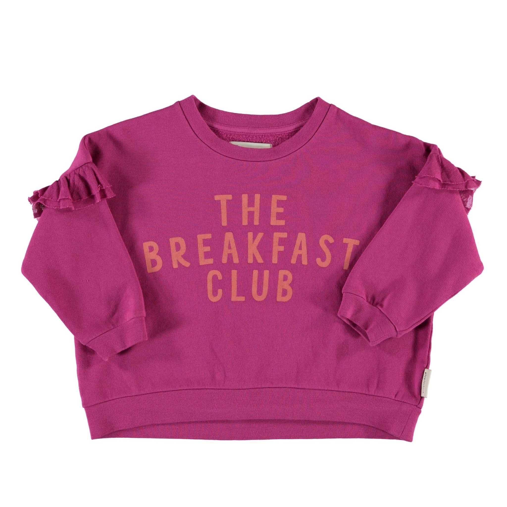 Sweatshirt with frills fuchsia breakfast club, PiuPiuchick