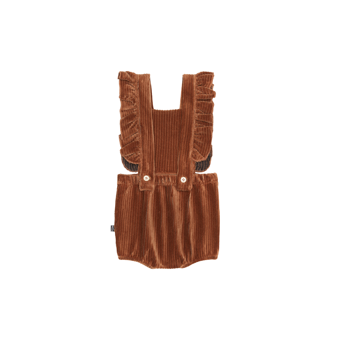 Ruffled baby salopette gingerbread, House of Jamie
