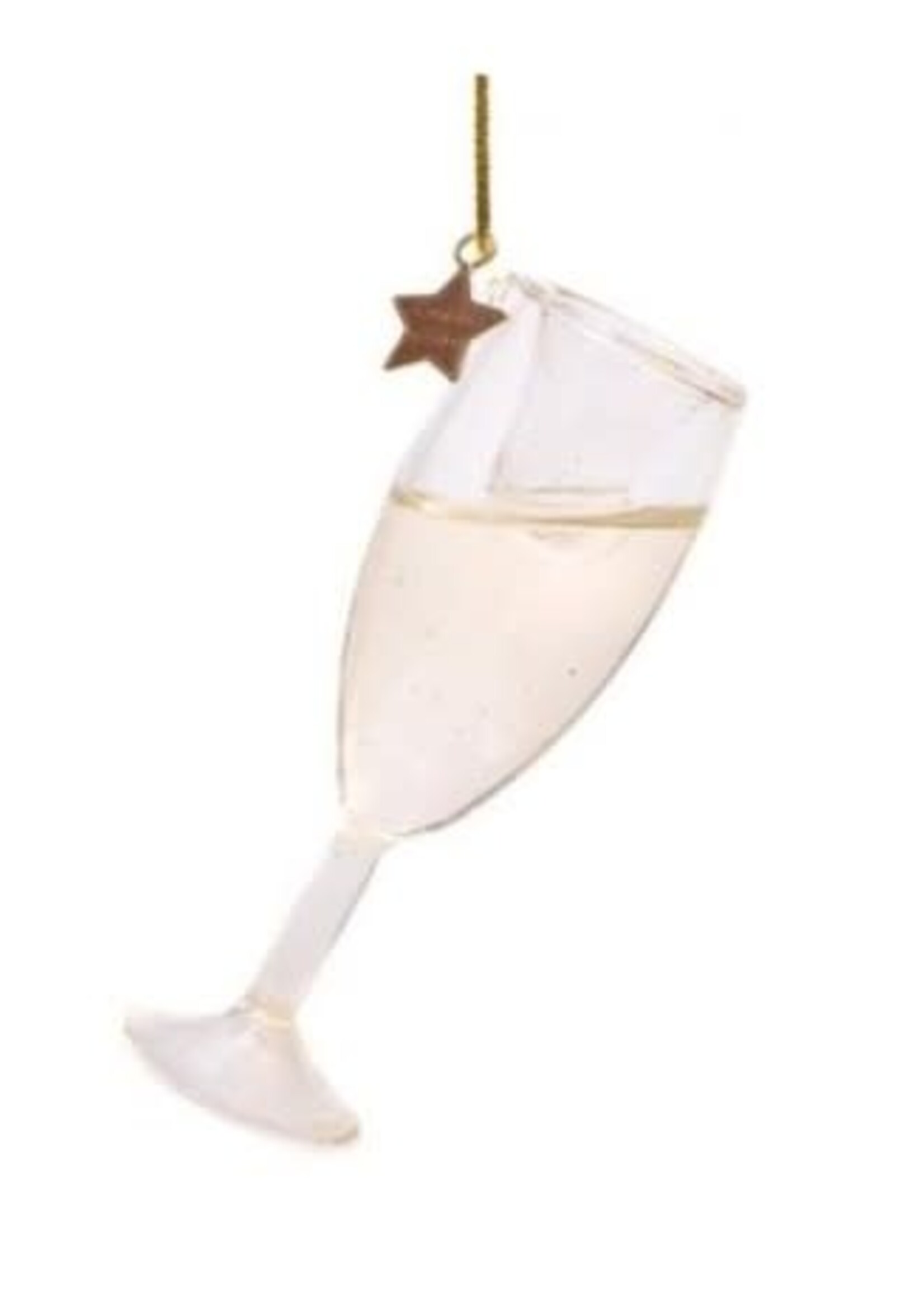 Kerstbal champagne glas, Vondels