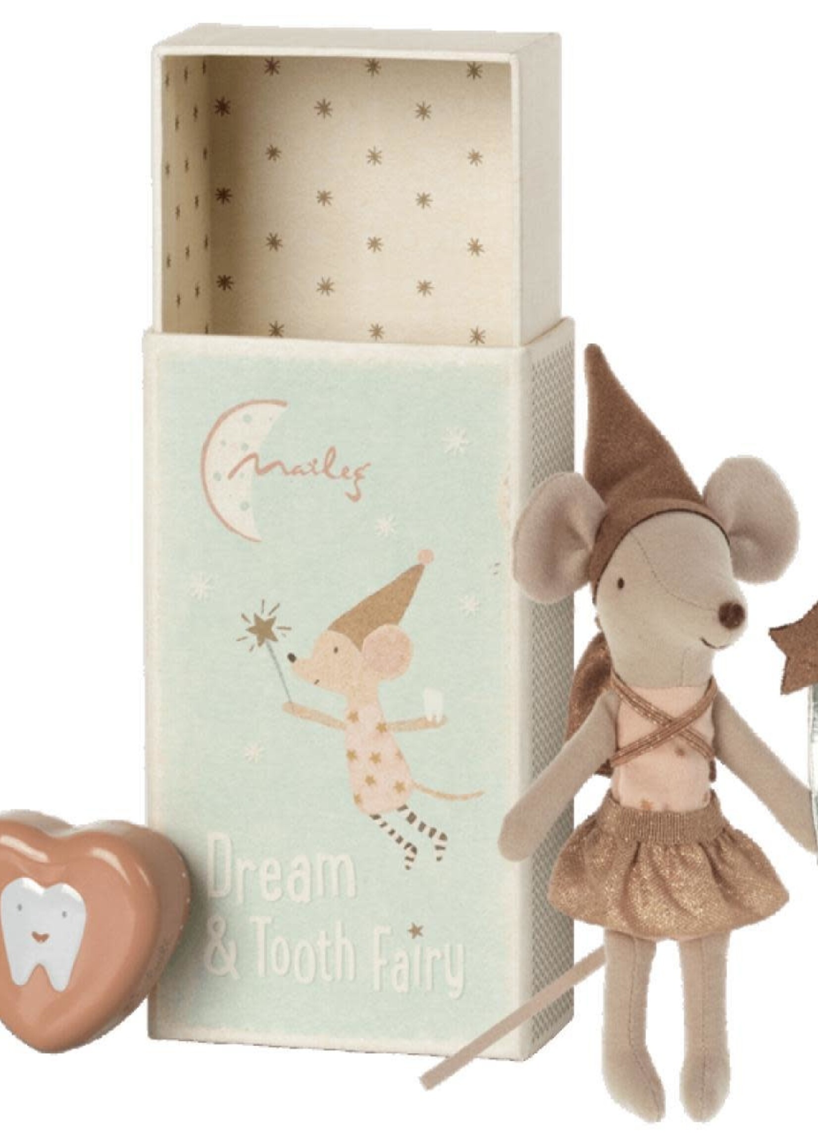 Maileg Tooth fairy, rose with metal box, Maileg