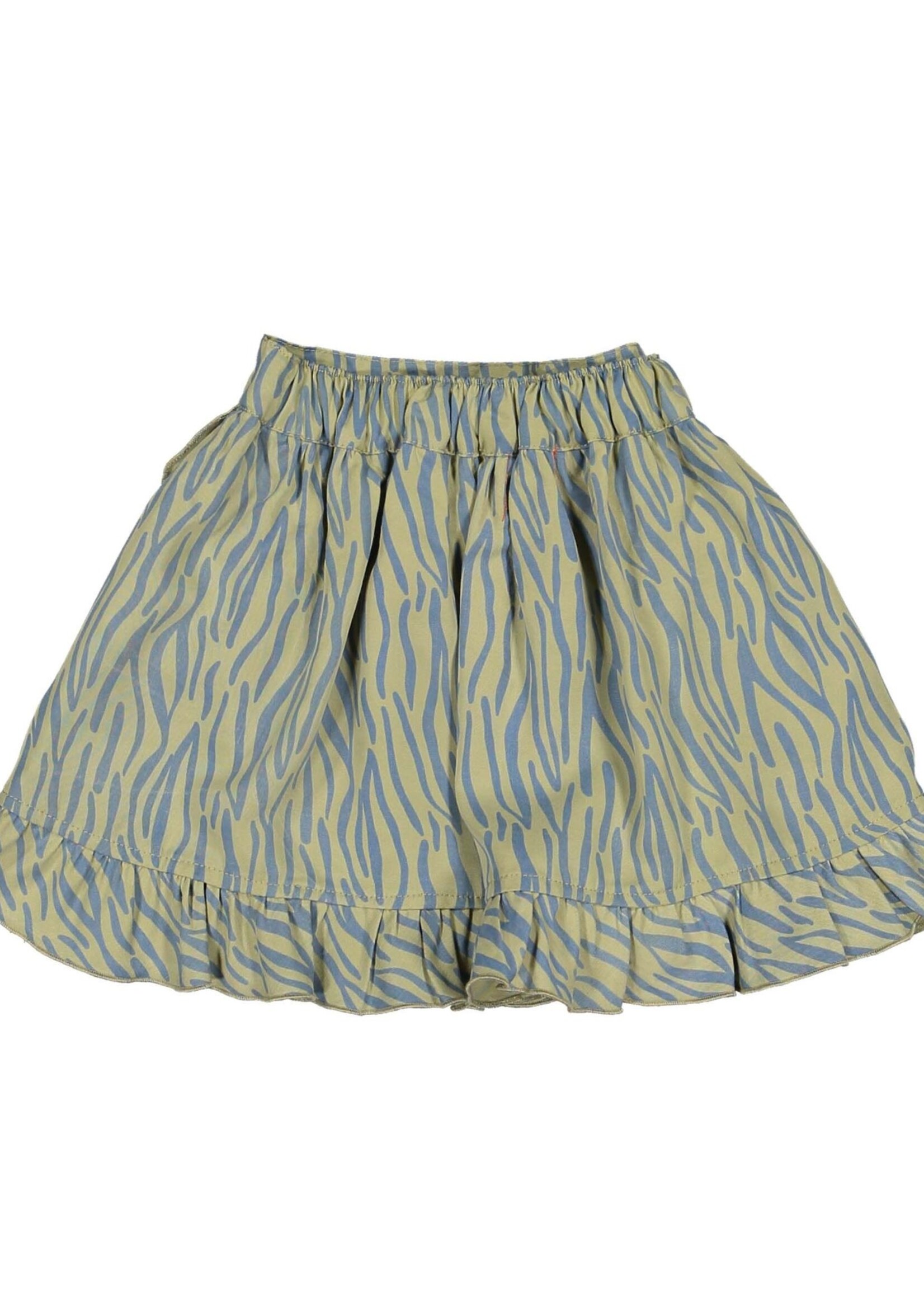 Piupiuchick Short skirt with ruffles blue animal print, Piupiuchick