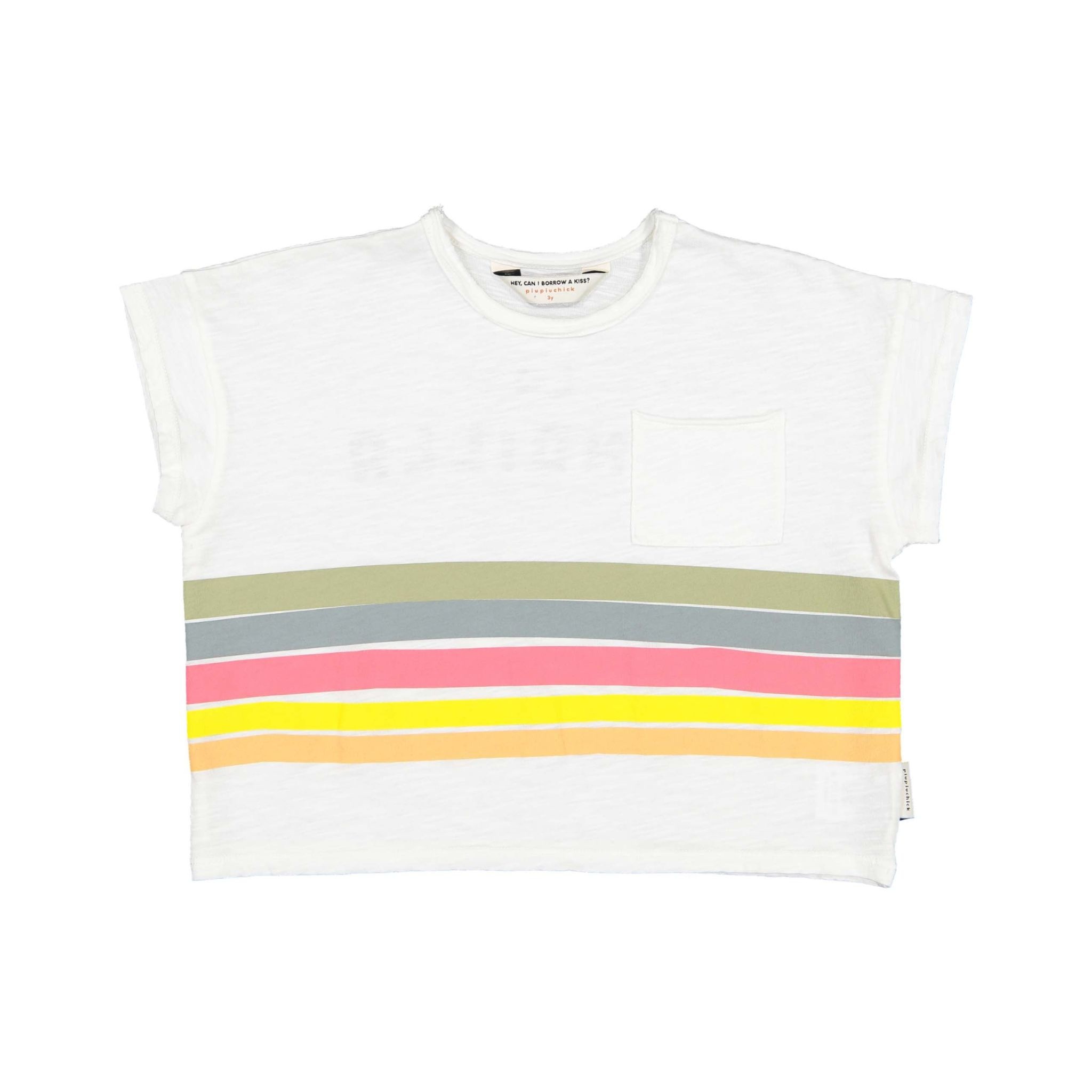 T-shirt off white multicolor stripes, Piupiuchick