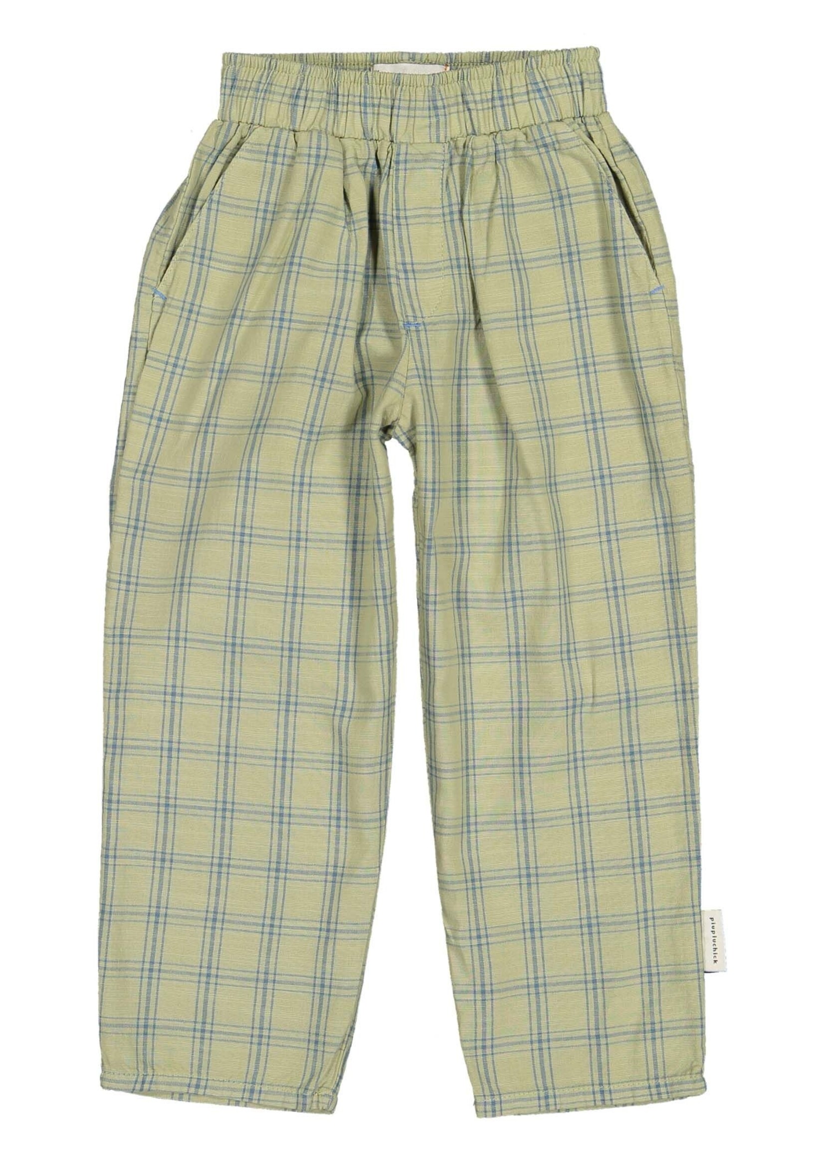 Piupiuchick Unisex trousers checkered green, Piupiuchick