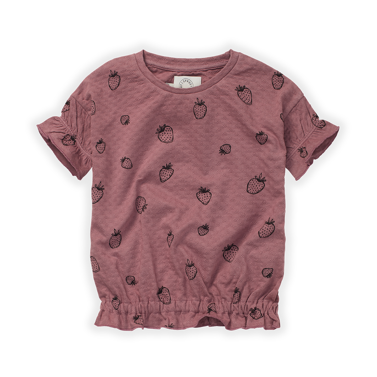 Pointelle T-shirt strawberry, Sproet & Sproet