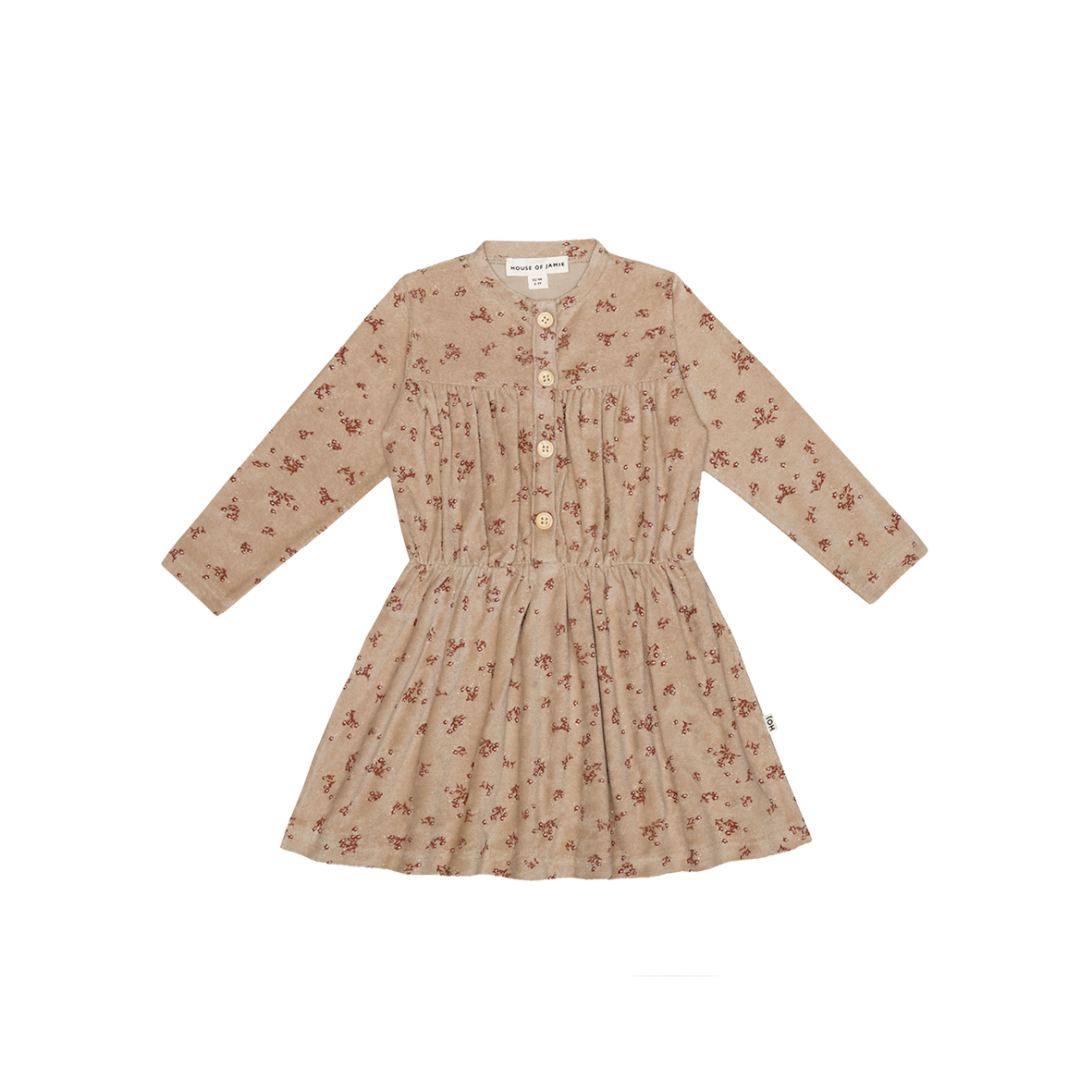 Midwaist dress sesame brick floral, House of Jamie